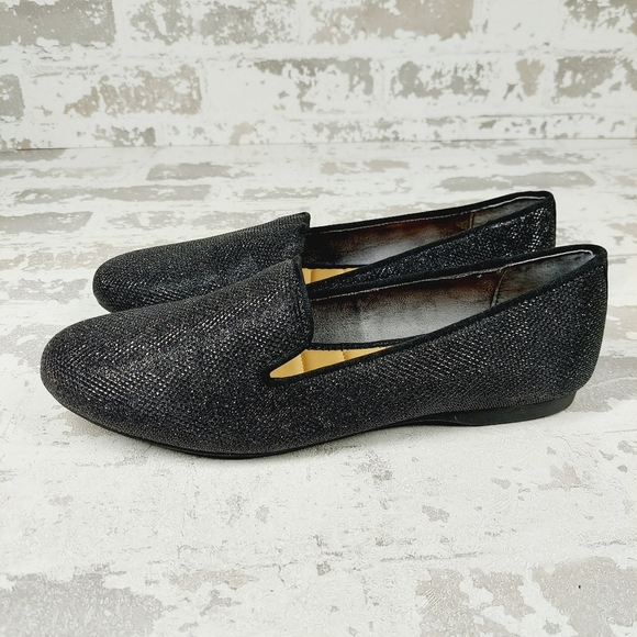 NEW Me Too Corey Black Glitz Dressy Flat Loafers K133 - Picture 1 of 11